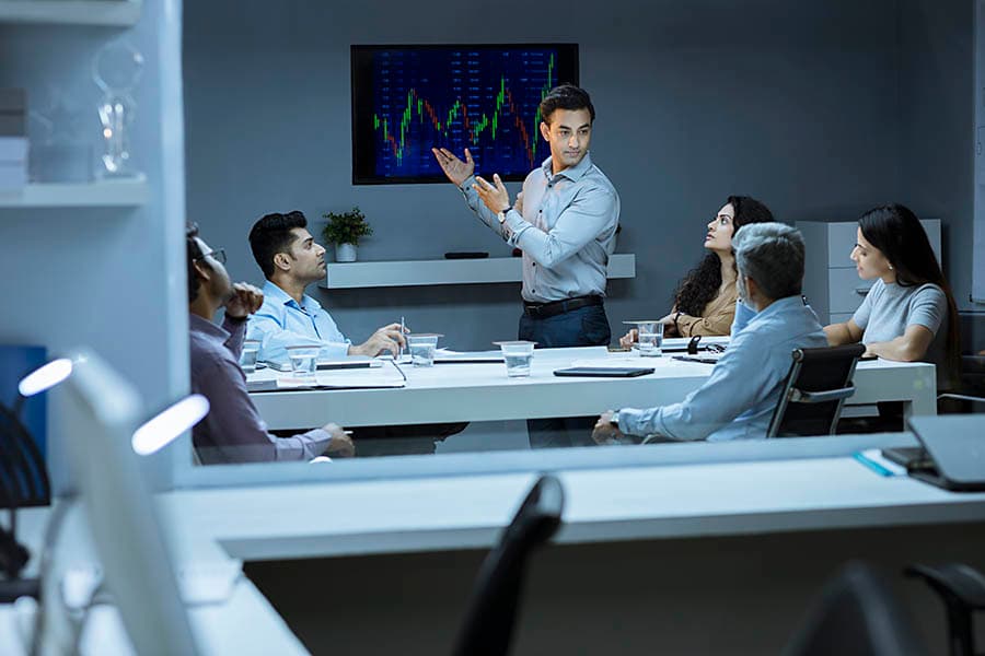 Business meeting presentation